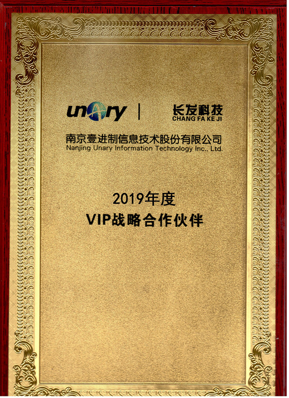 榮獲南京壹進制2019年度VIP戰略合作(zuò)夥伴